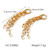 Wholesale Women's Stainless Steel Geometric Tassel Earrings With Electroplating Design