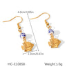Wholesale Women's Stainless Steel Geometric Tassel Earrings With Electroplating Design