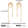 Wholesale Women's Stainless Steel Geometric Tassel Earrings With Electroplating