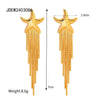 Wholesale Women's Stainless Steel Geometric Tassel Earrings With Electroplating