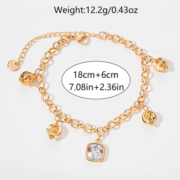Wholesale Women's Stainless Steel Geometric Tassel Electroplated Bracelet Jewelry