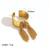 Wholesale Women's Stainless Steel Geometric Tassel Open Hammer Fashion Ring With Electroplating