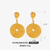 Wholesale Women's Stainless Steel Geometric Thread Round Earrings 18K Gold Plated