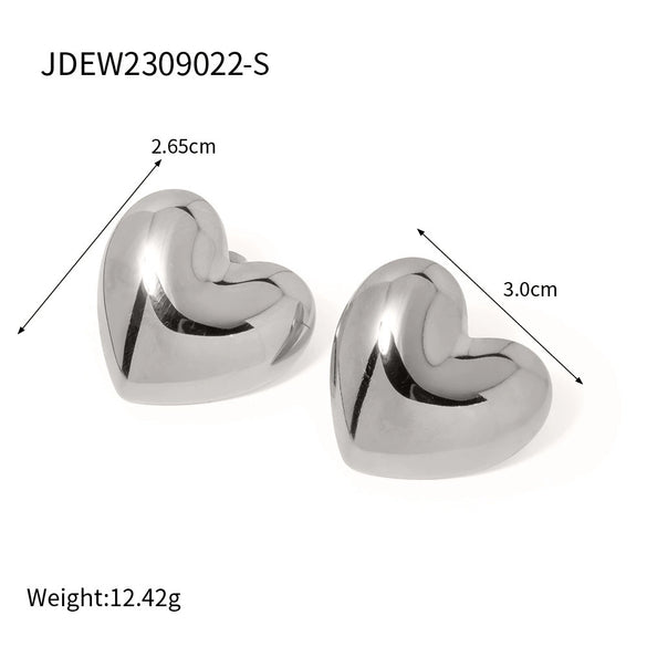 Wholesale Women's Stainless Steel Geometric Three Dimensional Square Rivet Electroplated Earrings