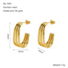 Wholesale Women's Stainless Steel Geometric Three Layer Electroplated Fashion Earrings