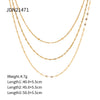 Wholesale Women's Stainless Steel Geometric Three Layer Necklace With Vacuum Plated 18K Gold And Melon Seed Chain