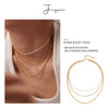 Wholesale Women's Stainless Steel Geometric Three Layer Pearl Chain Necklace With Electroplating French Classic Style