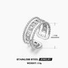Wholesale Women's Stainless Steel Geometric Three Layer Ring With Real Gold Plating Jewelry