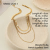 Wholesale Women's Stainless Steel Geometric Threelayer Stacked Paperclip Necklace With Electroplating Design