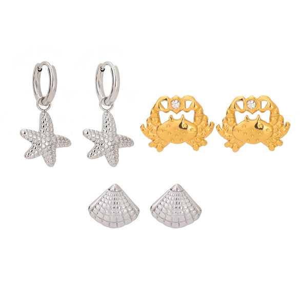 Wholesale Women's Stainless Steel Geometric Titanium Steel Earrings With Electroplating Luxury Jewelry