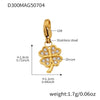 Wholesale Women's 316L Stainless Steel Geometric Tree Of Life Inlaid Zircon Electroplated Bracelet