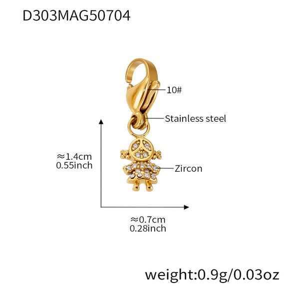 Wholesale Women's 316L Stainless Steel Geometric Tree Of Life Inlaid Zircon Electroplated Bracelet
