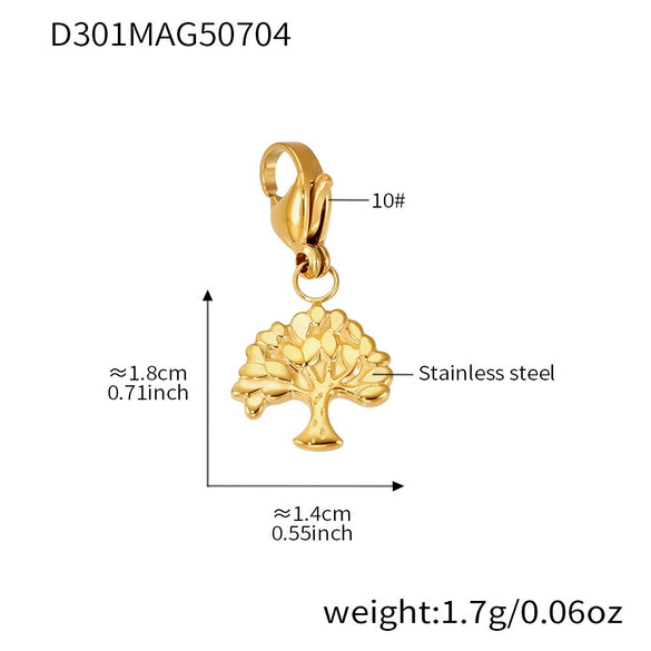 Wholesale Women's 316L Stainless Steel Geometric Tree Of Life Inlaid Zircon Electroplated Bracelet