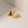 Wholesale Women's Stainless Steel Geometric Triangle Stud Earrings With Electroplating