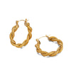 Wholesale Women's Stainless Steel Geometric Twist Earrings With 18K Gold Plated Electroplated Titanium Steel Ear Buckle