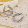 Wholesale Women's Stainless Steel Geometric Twist Earrings With 18K Gold Plated Electroplated Titanium Steel Ear Buckle