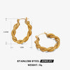Wholesale Women's Stainless Steel Geometric Twist Earrings With 18K Gold Plated Electroplated Titanium Steel Ear Buckle