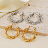 Wholesale Women's Stainless Steel Geometric Twist Earrings With 18K Gold Plated Electroplated Titanium Steel Ear Buckle
