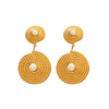 Wholesale Women's Stainless Steel Geometric Twist Spiral Earrings Inlaid With Pearl Electroplated Light Luxury Elegant