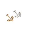 Wholesale Women's Stainless Steel Geometric Umbilical Ring Jewelry With Goldplated Artificial Gemstones And Semiprecious Stones Electroplating