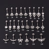 Wholesale Women's Stainless Steel Geometric Umbilical Ring Jewelry With Goldplated Artificial Gemstones And Semiprecious Stones Electroplating