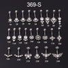 Wholesale Women's Stainless Steel Geometric Umbilical Ring Jewelry With Goldplated Artificial Gemstones And Semiprecious Stones Electroplating