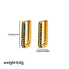 Wholesale Women's Stainless Steel Geometric Ushape Electroplated Earrings