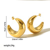 Wholesale Women's Stainless Steel Geometric Ushape Electroplated Earrings