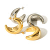 Wholesale Women's Stainless Steel Geometric Ushape Electroplated Earrings