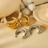Wholesale Women's Stainless Steel Geometric Ushape Electroplated Earrings