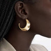 Wholesale Women's Stainless Steel Geometric Ushape Electroplated Earrings