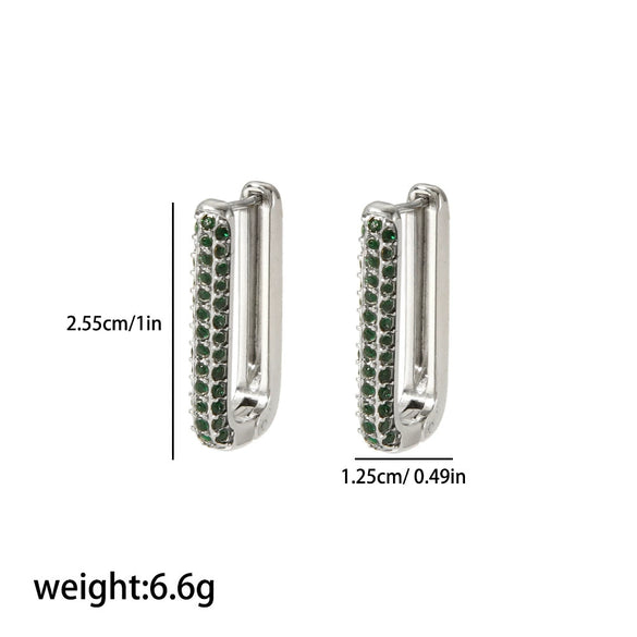 Wholesale Women's Stainless Steel Geometric Ushape Electroplated Earrings