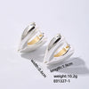 Wholesale Women's Stainless Steel Geometric Ushaped Hollow Exaggerated Simple Silver Glossy Electroplated Earrings