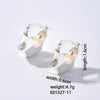 Wholesale Women's Stainless Steel Geometric Ushaped Hollow Exaggerated Simple Silver Glossy Electroplated Earrings