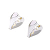 Wholesale Women's Stainless Steel Geometric Ushaped Hollow Exaggerated Simple Silver Glossy Electroplated Earrings