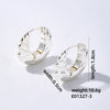 Wholesale Women's Stainless Steel Geometric Ushaped Hollow Exaggerated Simple Silver Glossy Electroplated Earrings