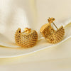 Wholesale Women's Stainless Steel Geometric Ushaped Spiked Mesh Stud Earrings Electroplated
