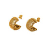 Wholesale Women's Stainless Steel Geometric Ushaped Spiked Mesh Stud Earrings Electroplated