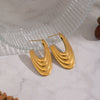 Wholesale Women's Stainless Steel Geometric Ushaped Vacuum Real Gold Plated Earrings For Versatile Wear