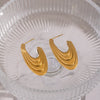 Wholesale Women's Stainless Steel Geometric Ushaped Vacuum Real Gold Plated Earrings For Versatile Wear