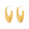 Wholesale Women's Stainless Steel Geometric Ushaped Vacuum Real Gold Plated Earrings For Versatile Wear