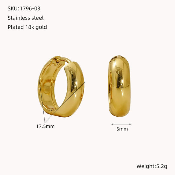 Wholesale Women's Stainless Steel Geometric Ushaped Water Plated Earrings