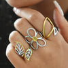 Wholesale Women's Stainless Steel Geometric Vacuum Plated Open Rings Jewelry
