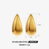 Wholesale Women's Stainless Steel Geometric Water Drop And Melon Seed Earrings With Electroplating