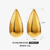 Wholesale Women's Stainless Steel Geometric Water Drop And Melon Seed Earrings With Electroplating