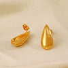 Wholesale Women's Stainless Steel Geometric Water Drop And Melon Seed Earrings With Electroplating