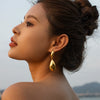 Wholesale Women's Stainless Steel Geometric Water Drop Earrings With Electroplating Light Luxury Niche Style