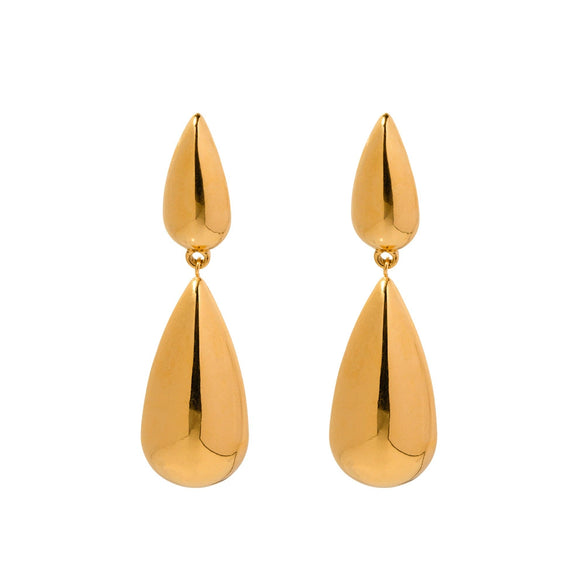 Wholesale Women's Stainless Steel Geometric Water Drop Earrings With Electroplating Light Luxury Niche Style