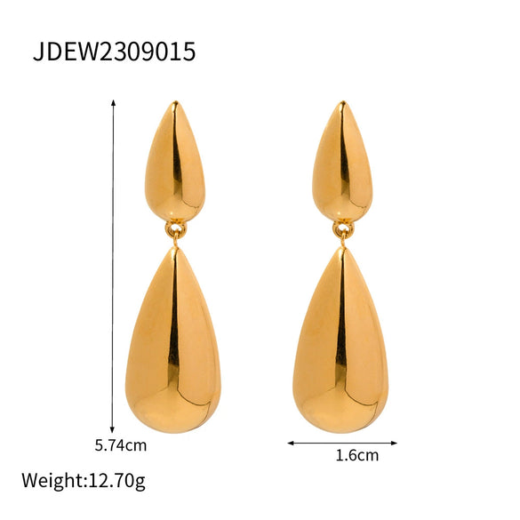 Wholesale Women's Stainless Steel Geometric Water Drop Earrings With Electroplating Light Luxury Niche Style