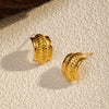 Wholesale Women's Stainless Steel Geometric Wave Cshaped Electroplated Earrings